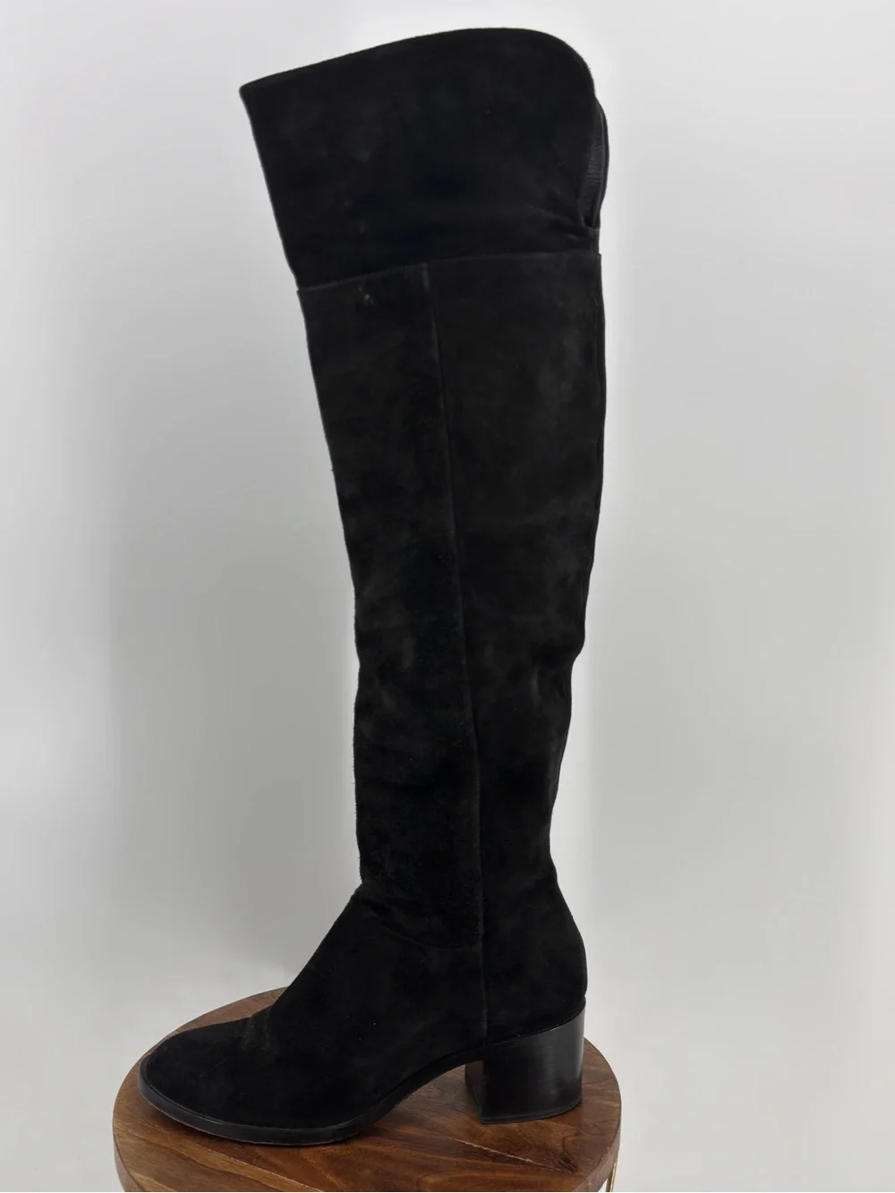 Rag & Bone Black Suede Over the Knee Boots EU 39.5 Block Heel